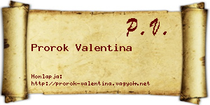 Prorok Valentina névjegykártya